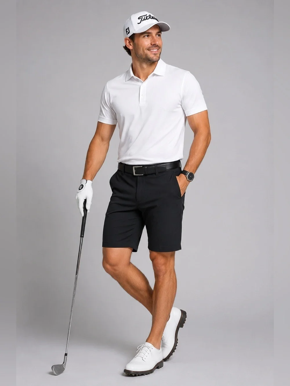 Nat Nast Black Stretch Flat Front Golf Shorts Men’s Size 30 Classic Fit Spandex